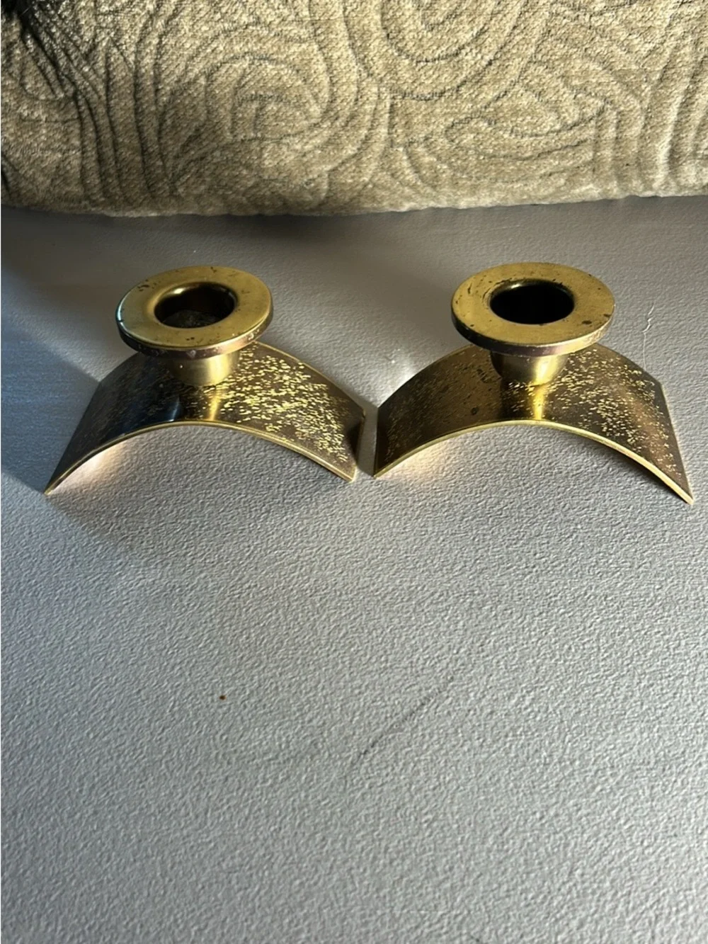 Gold Crescent Metal Candle Holders - Brand Unknown